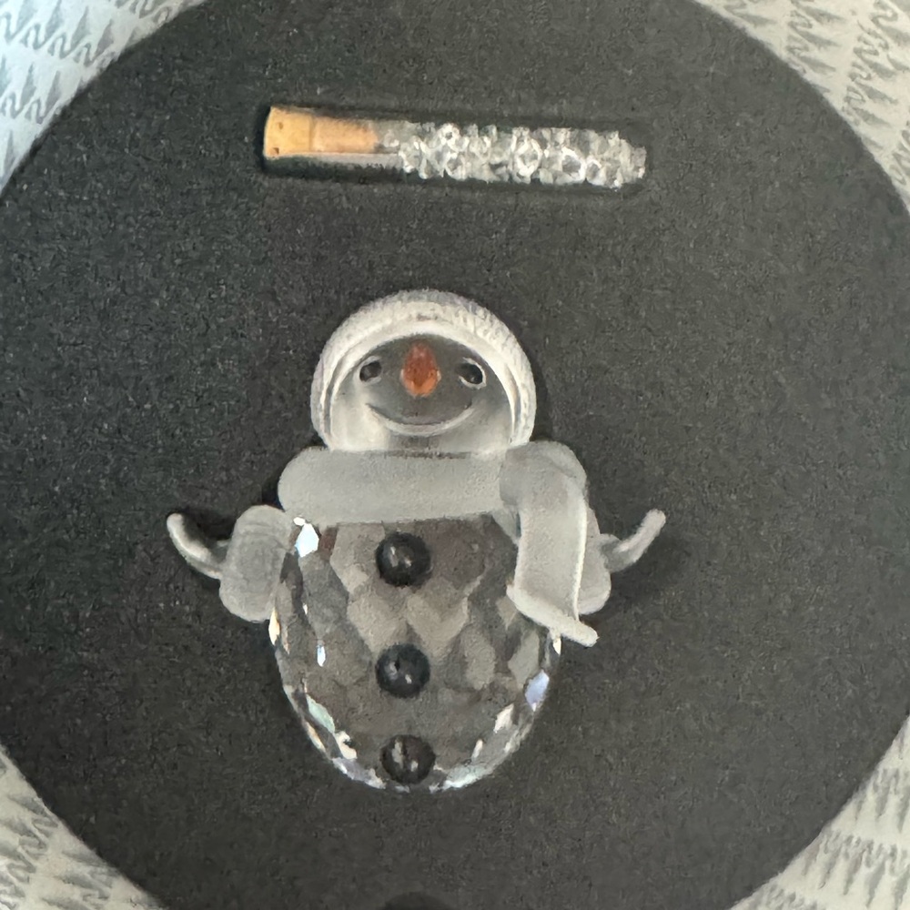 Swarovski  Cheerful Time Snowman with  Crystal Snowflakes - Retired